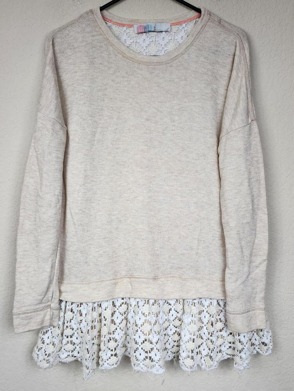 Free People Beach Pullover Lace Cottagecore Sweater